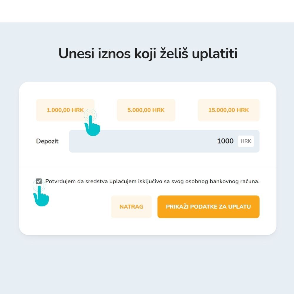 Snimak zaslona za uplatu novčanih sredstava na Bitcoin Store Wallet.